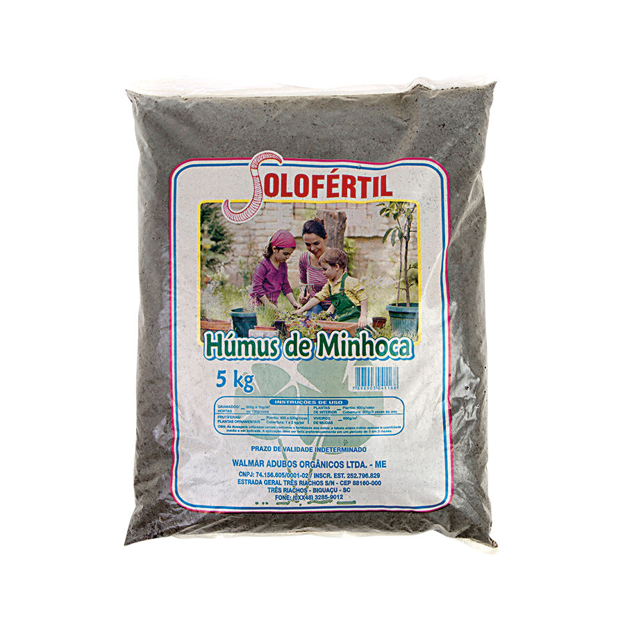 Humus de Minhoca 5kg Solo Fértil