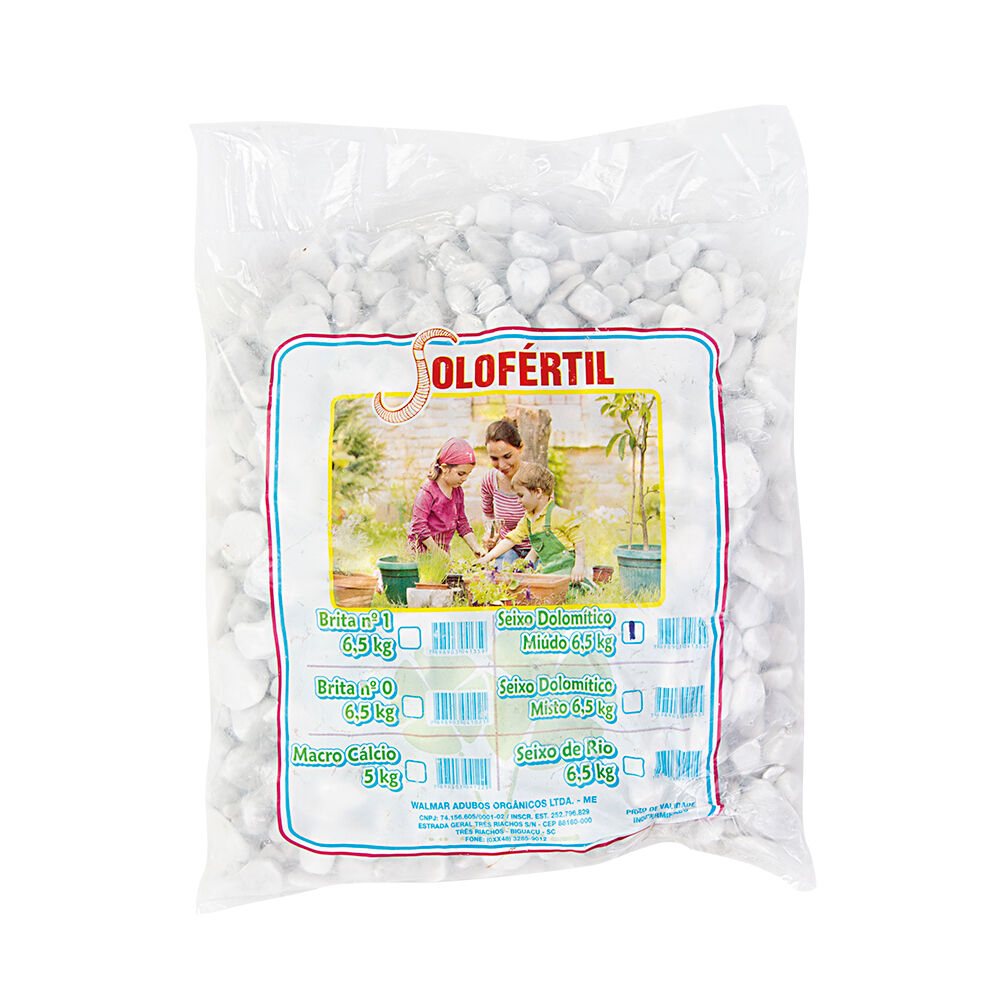 Saco de pedras Seixo Miúdo 6,5kg Solo Fértil