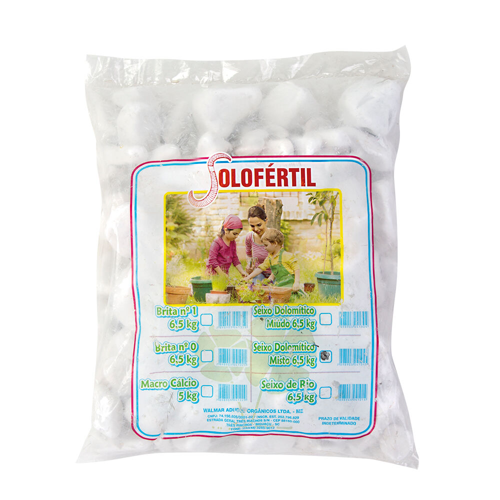 Saco de pedras Seixo Médio 6,5kg Solo Fértil