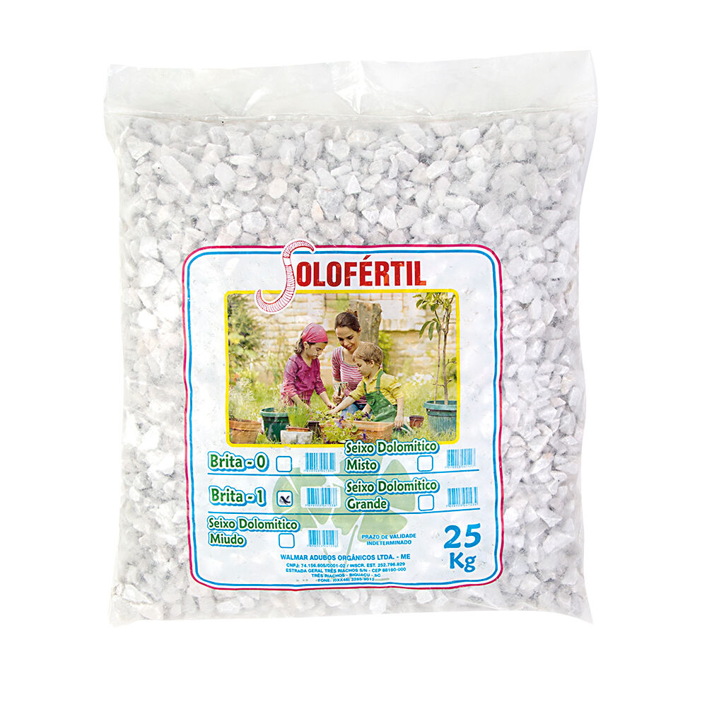Saco de pedras Seixo Médio 25kg Solo Fértil