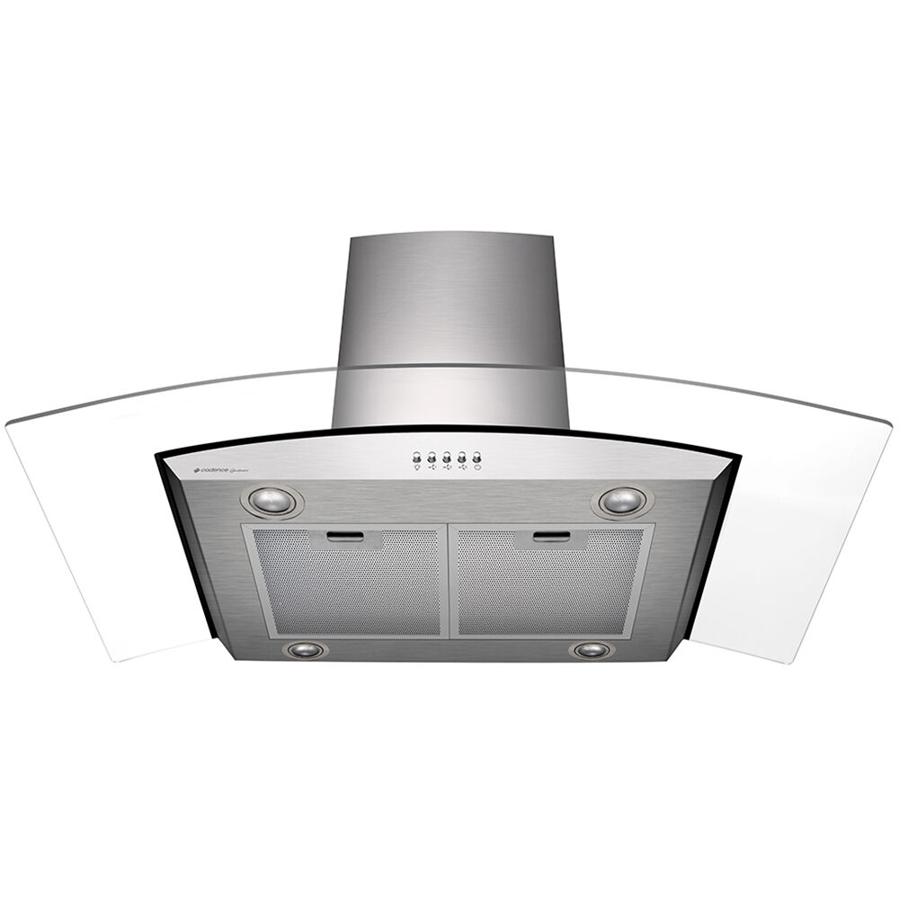 Coifa de Ilha Gourmet Vidro Curvo 90cm Inox Cadence