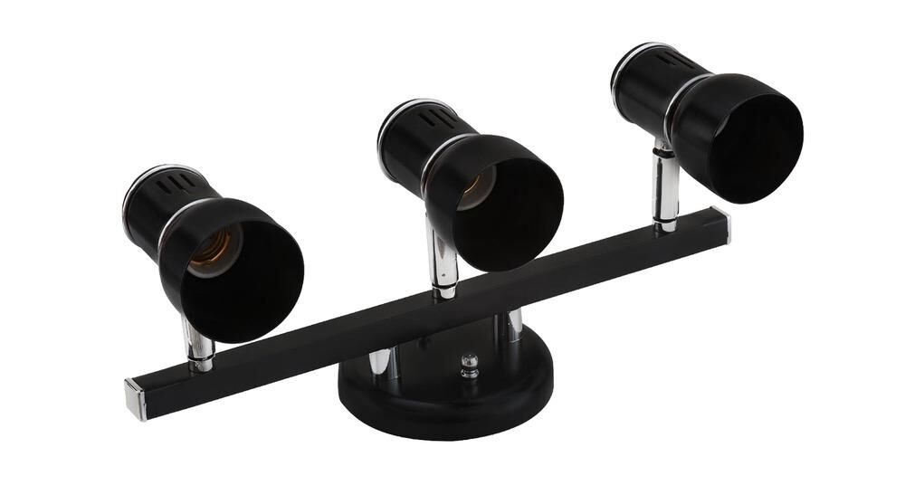 Spot Dital 3 Lâmpadas New Trilho E27 Preto