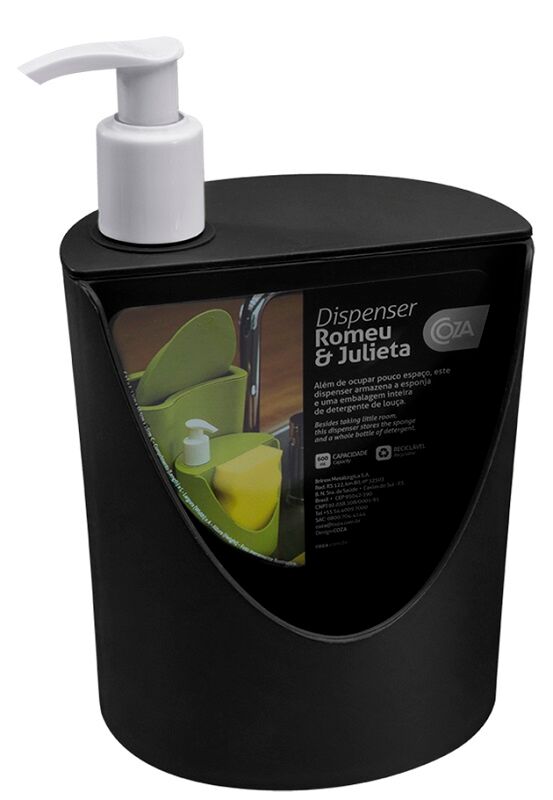 Porta Detergente Romeu e Julieta 600ml Preto Brinox