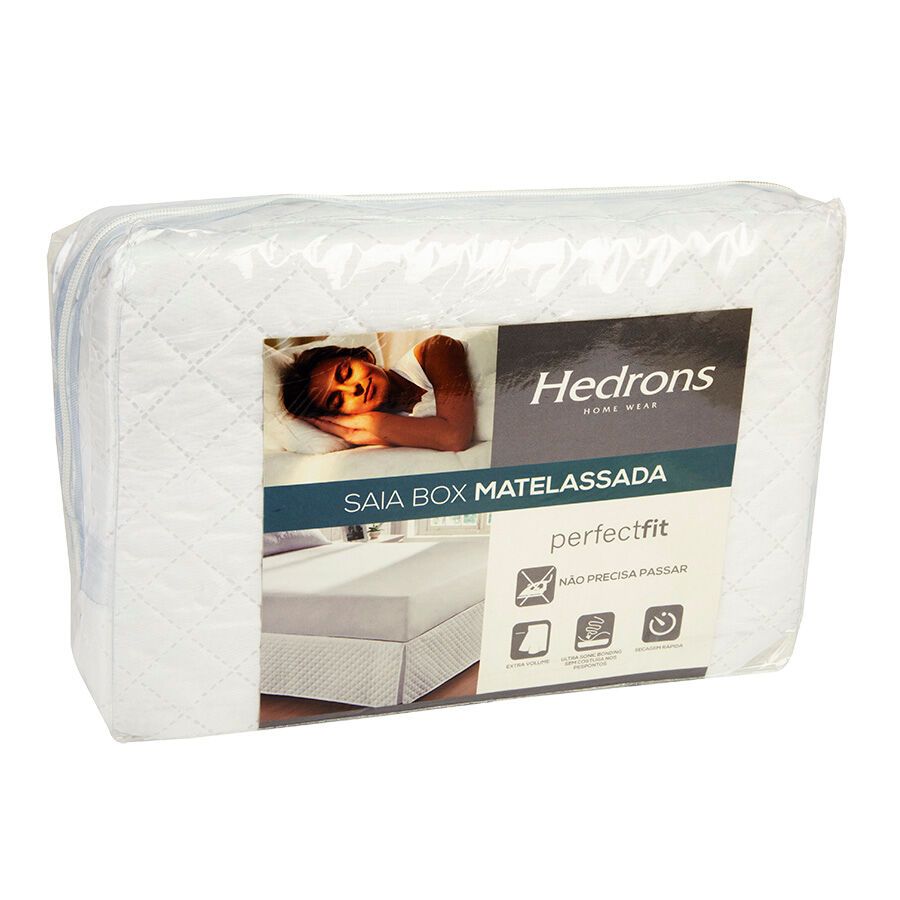 Saia para cama Box Solteiro Metalassada 0,88x1,88x0,38cm branco Hedrons