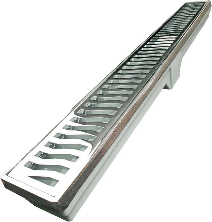 Ralo para Esgoto Linear Alumínio Costa Navarro 7x70cm com Grelha Mart.Cromado