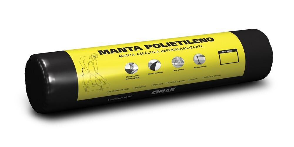 Manta Asfáltica Sika 1x10mx3mm Polietileno Preta