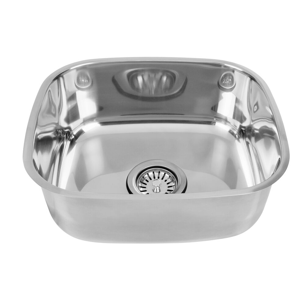 Cuba para Cozinha de Embutir Com Válvula Alto Brilho Inox Simples 43x37cm Addra