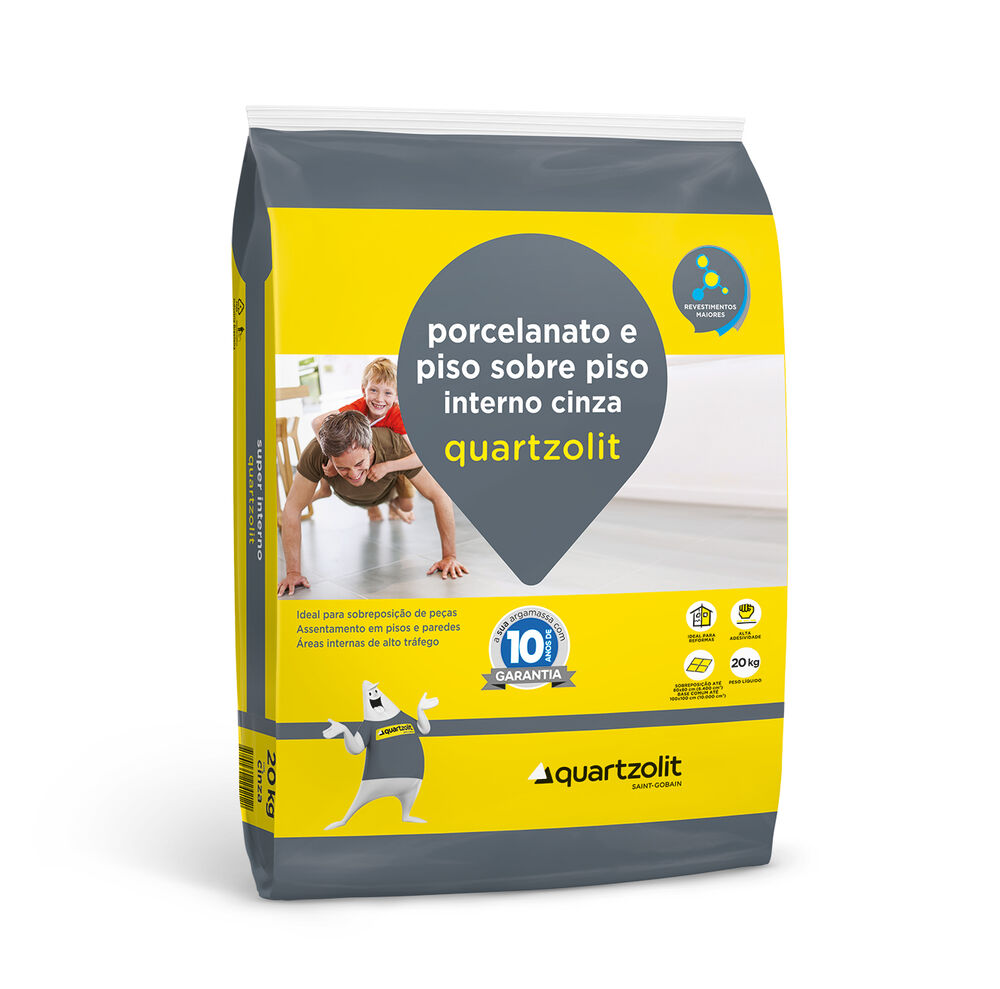 Argamassa Porcelanato e Piso Sobre Piso Interno 20kg Quartzolit