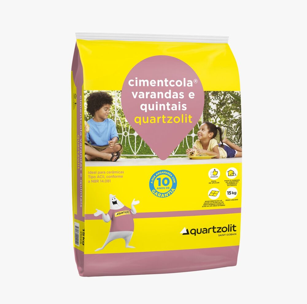 Argamassa Varandas/Quintais Quartzolit 20kg Cinza