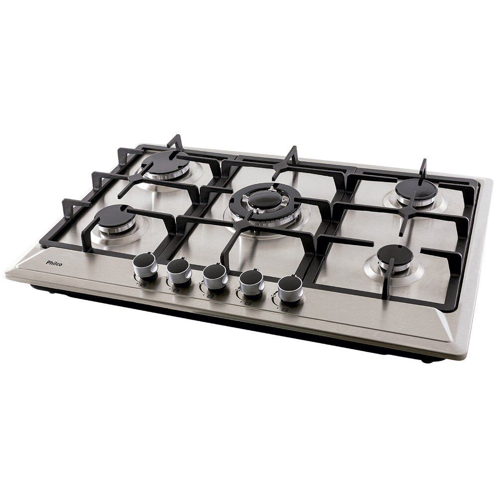 Cooktop a Gás 5 Bocas Tripla Chama Inox Philco