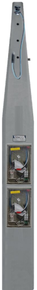 Poste de Luz 7m de Fibra de Vidro Padrão Celesc Monofásico 2 Caixas Posteleve