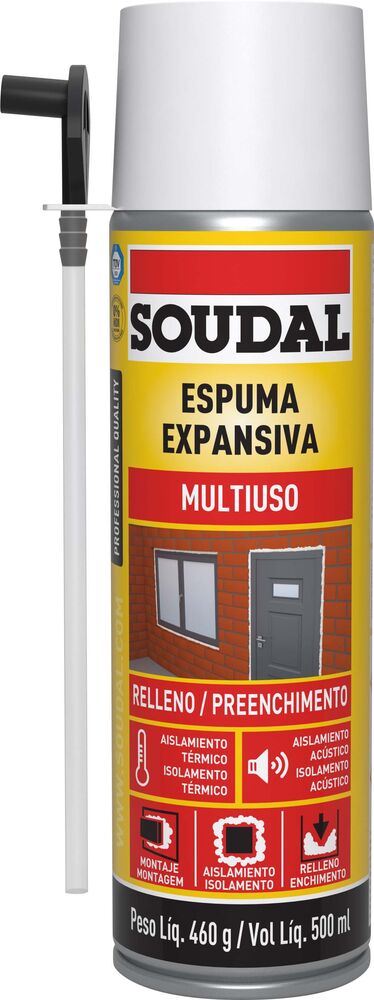 Espuma Expansiva Soudal PU Manual 500ml 460g Natural