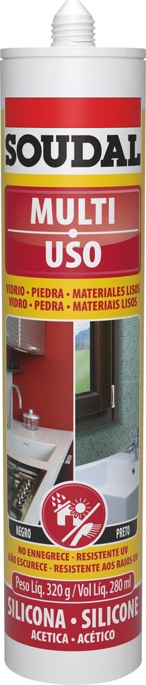 Silicone Acético Multiuso Soudal 280ml Preto