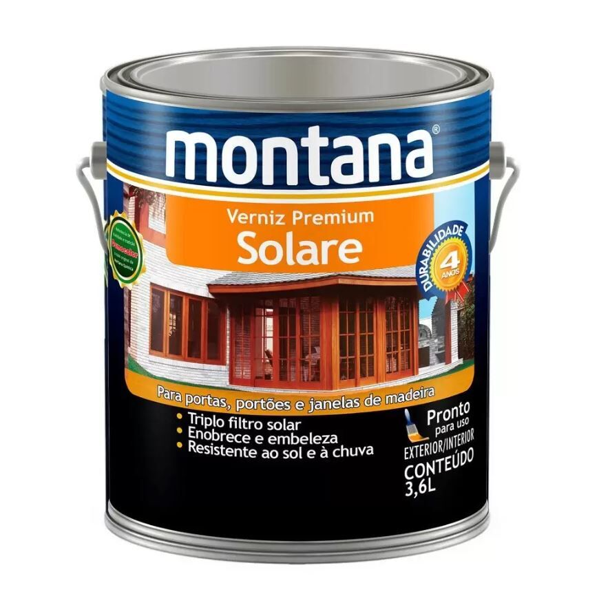 Verniz Solare Premium 3,6L Natural Brilhante Montana