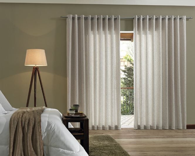 Cortina Bella Janela 3x2,3m Rústica Túnis Blokcs com Ilhós