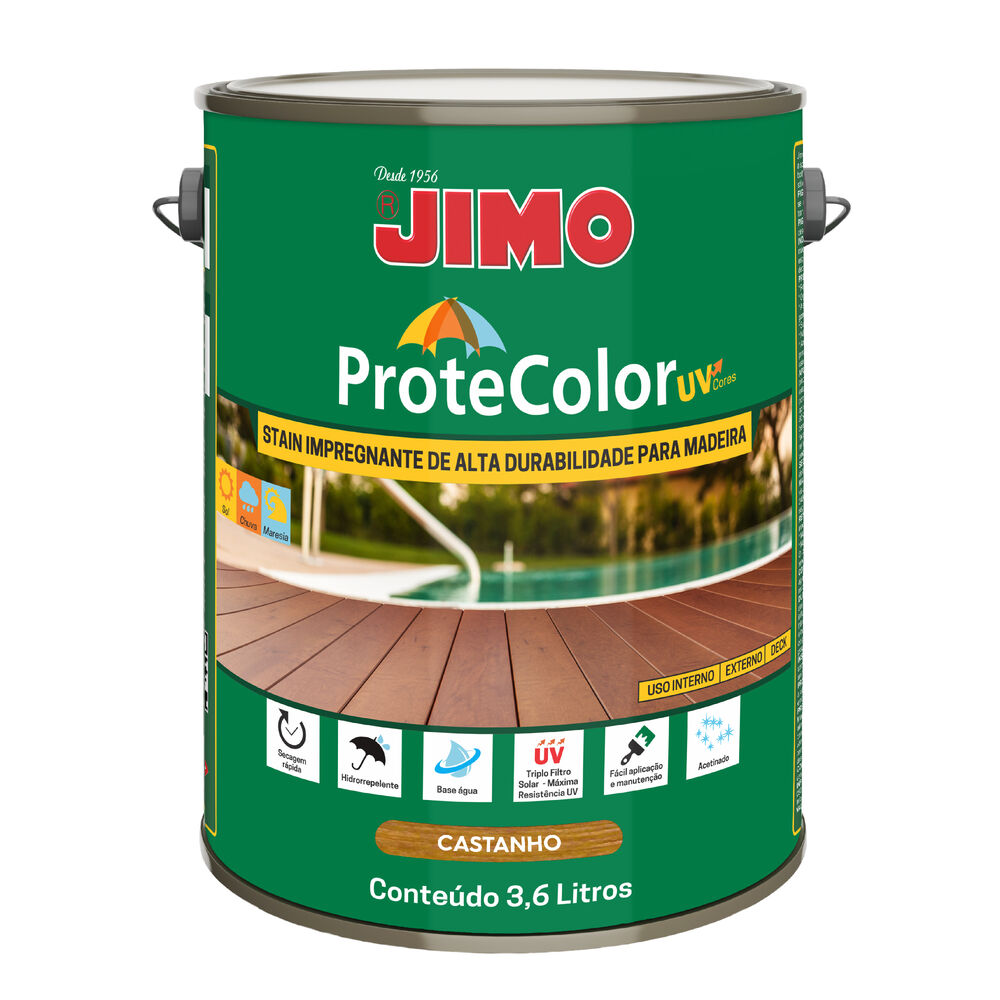JIMO Protecolor UV Acabamento de Alta Durabilidade Progete e Embeleza Resistente ao Sol Chuva e Maresia Castanho Galão 3,6 Litros