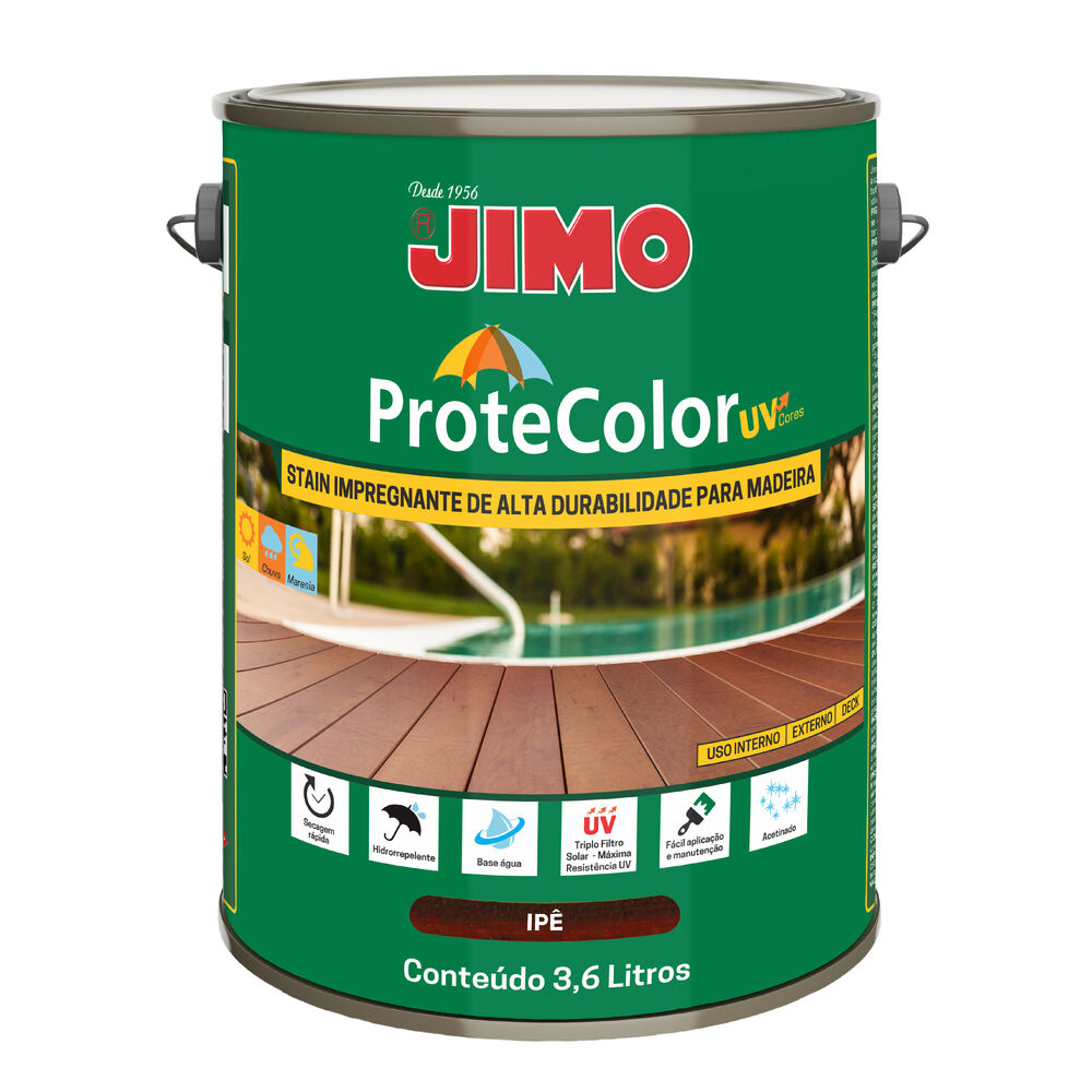 JIMO Protecolor UV Acabamento de Alta Durabilidade Progete e Embeleza Resistente ao Sol Chuva e Maresia Ipê Galão 3,6 Litros