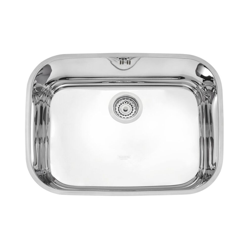 Cuba para Cozinha de Embutir Inox Simples 48x34cm Alto Brilho Com Válvula Tramontina