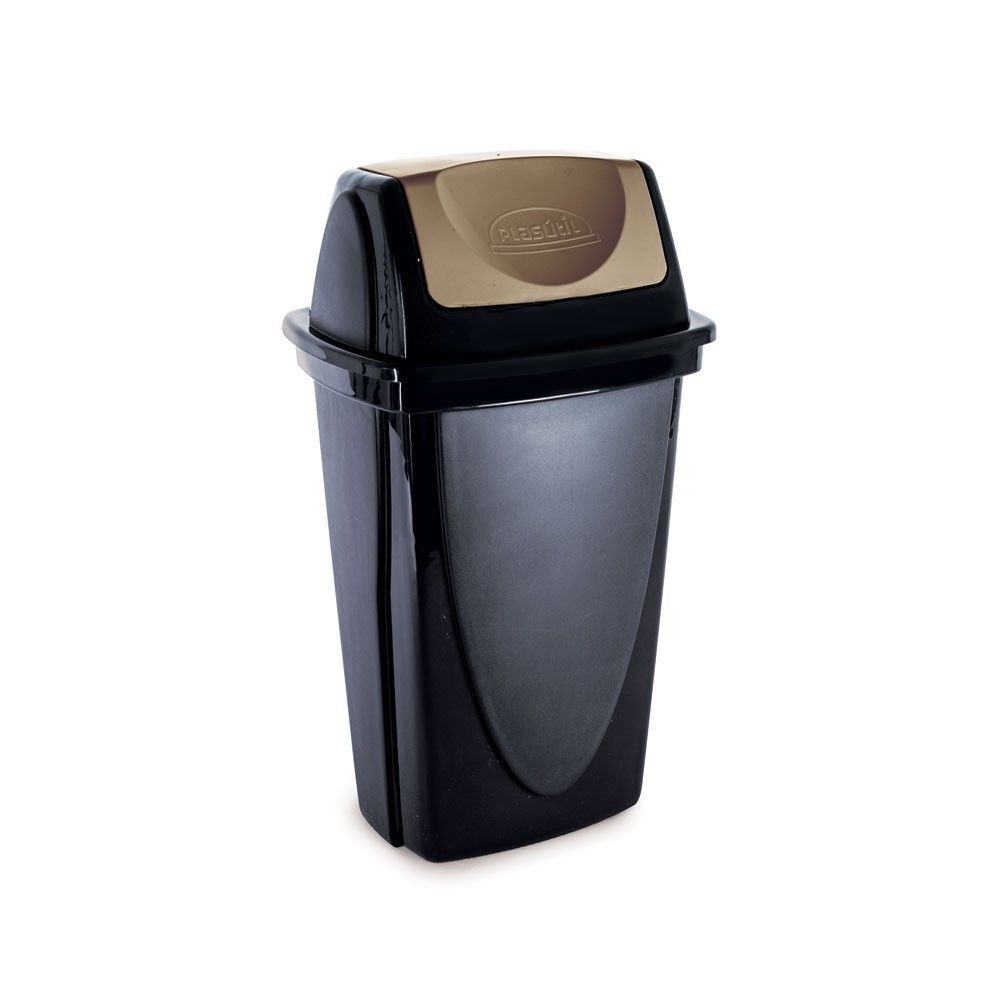 Lixeira de Plástico Basculante Plasútil Ecoblack 14L Preta