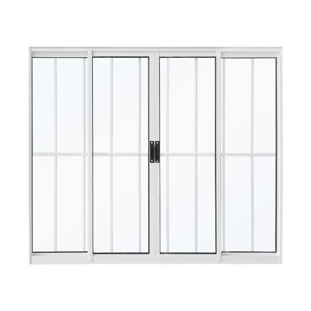 Janela de Correr Sem Bandeira Alumínio 1,20M X 1,50M 4 Folhas Classic Branca C/Grad CRV