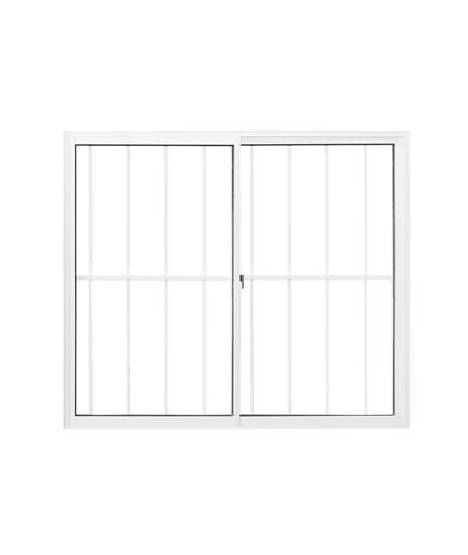 Janela de Correr Alumínio CRV Classic 100x100cm 2 Folhas Branca com Grade