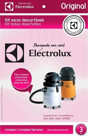 Saco Descartável para Aspirador de Pó Electrolux CSE19 3 Peças
