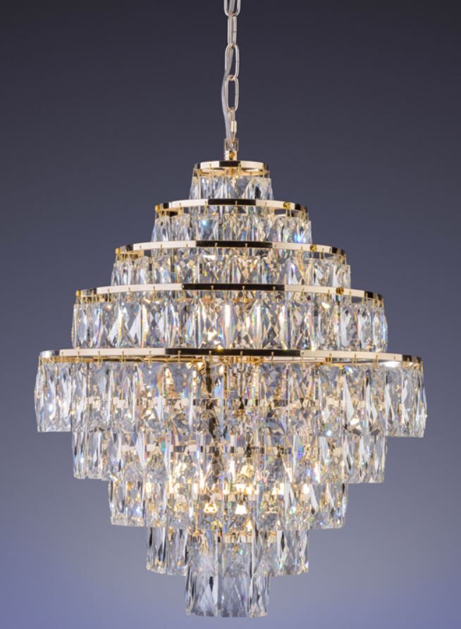 Lustre Startec Florença Belle 45cm 9 Lâmpadas G9 Dourado