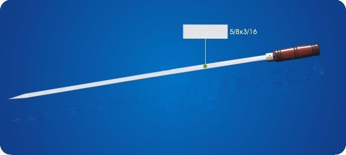 Espeto com Cabo de Madeira Adm Fino 50cm