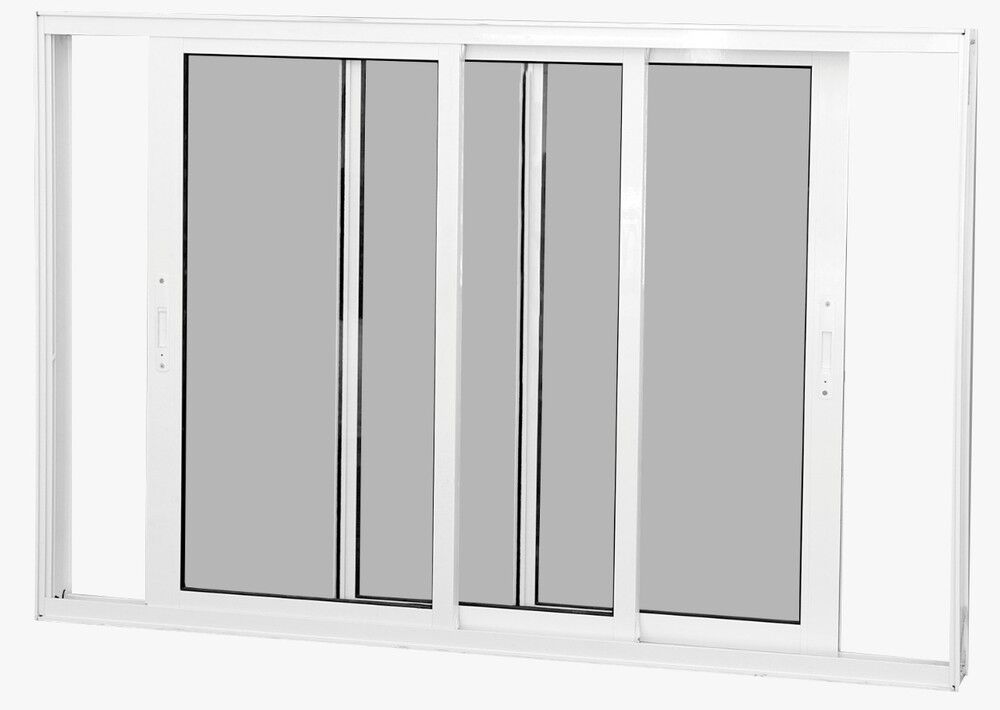 Janela de Correr Alumínio CRV 100x150cm 3 Folhas Branca