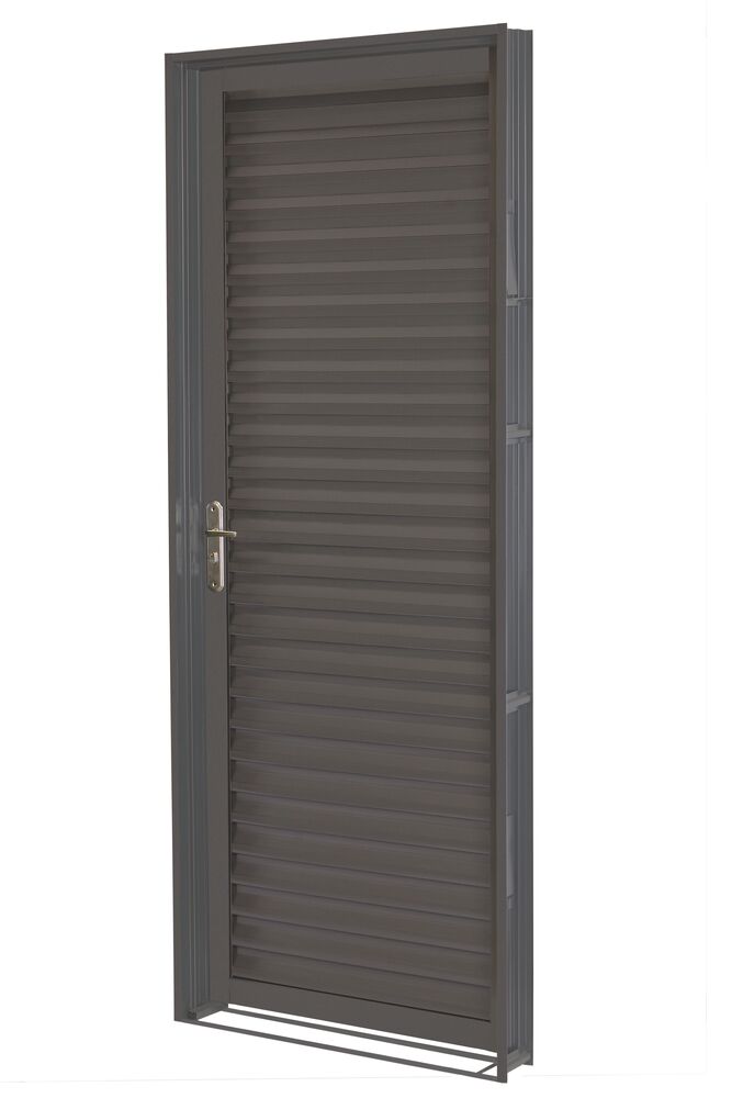 Porta Standard de Abrir Aço Direita Recuo 6,5cm 2,15x0,84m Cinza CRV