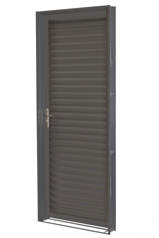 Porta de Abrir Aço  2,15x0,84m Standard Cinza Esquerda R6,5 205001 CRV