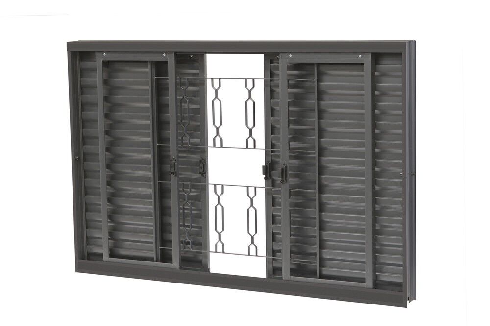 Janela Veneziana de Correr Aço CRV 100x150cm Cinza
