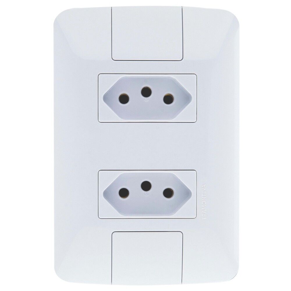 Conjunto Tomada Aria 2 Módulos 2P + T 20A Branco Tramontina