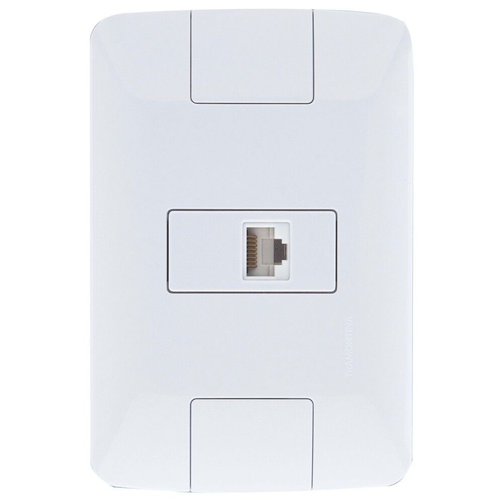 Conjunto Tomada Aria 1 Módulo RJ11 Branco Tramontina