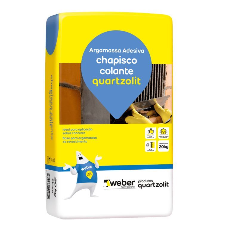 Argamassa Chapisco 20kg Cinza Quartzolit