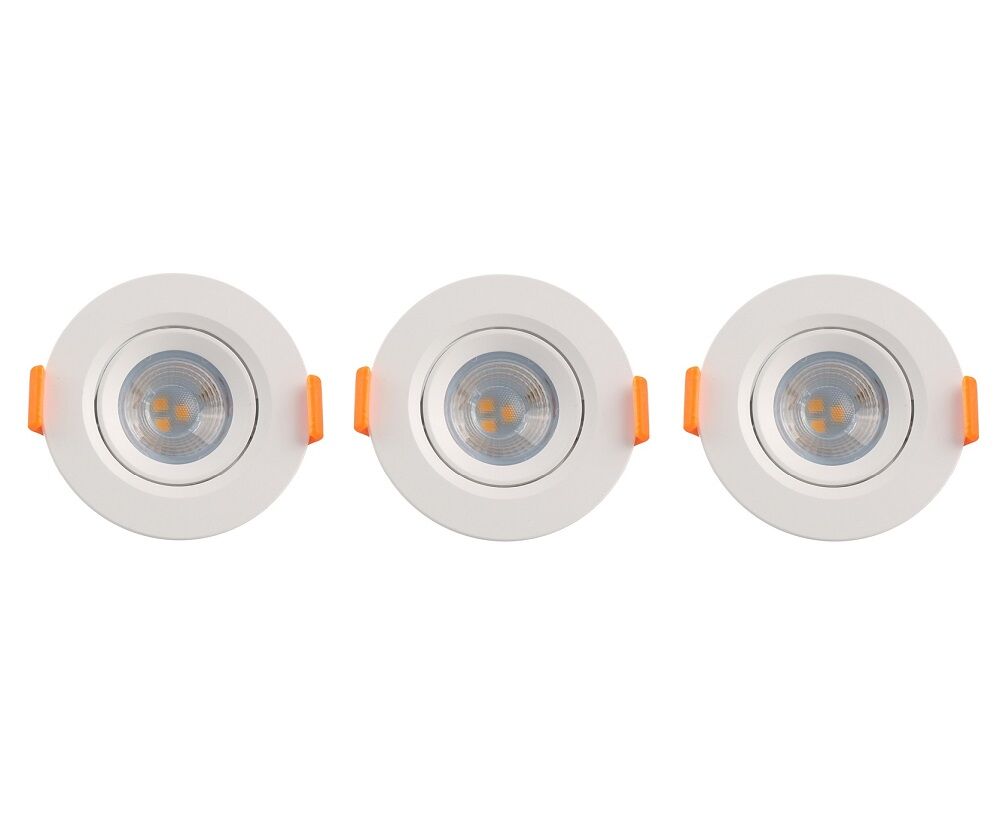 Kit Spot LED de Embutir 3W 6500K Redondo Bivolt 3 Peças Luz Branca Vitralux
