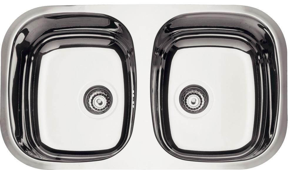 Cuba para Cozinha de Embutir Inox Dupla 77x45cm Prime Brilho Com Válvula Tramontina
