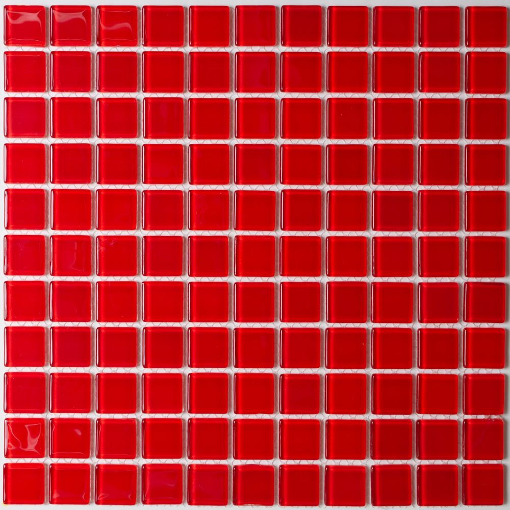 Pastilha Autoadesiva de Vidro Cristal Vermelho 30x30 Van Gogh