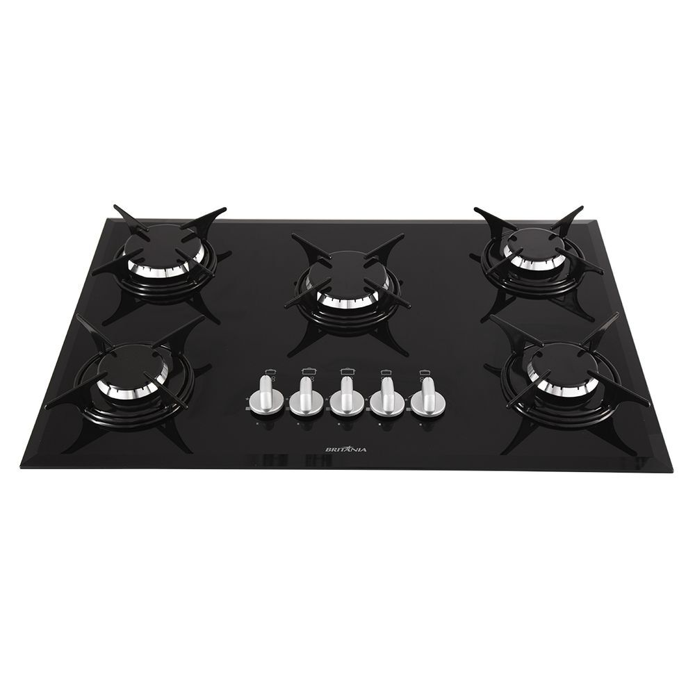Cooktop a Gás 5 Bocas Preto Britânia
