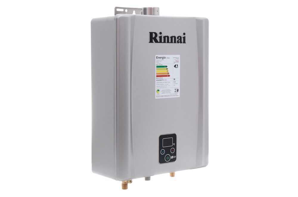 Aquecedor de Água a Gás GN Rinnai Digital 21L/min Prata E21