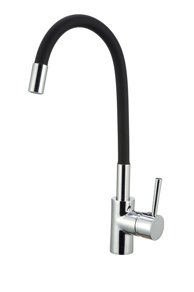 Torneira Misturador Monocomando para Cozinha de Mesa Bica Alta 1/2'' Fluir Flex Preto Addra