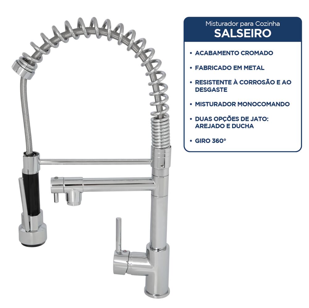 Torneira Misturador Monocomando com Ducha ½
