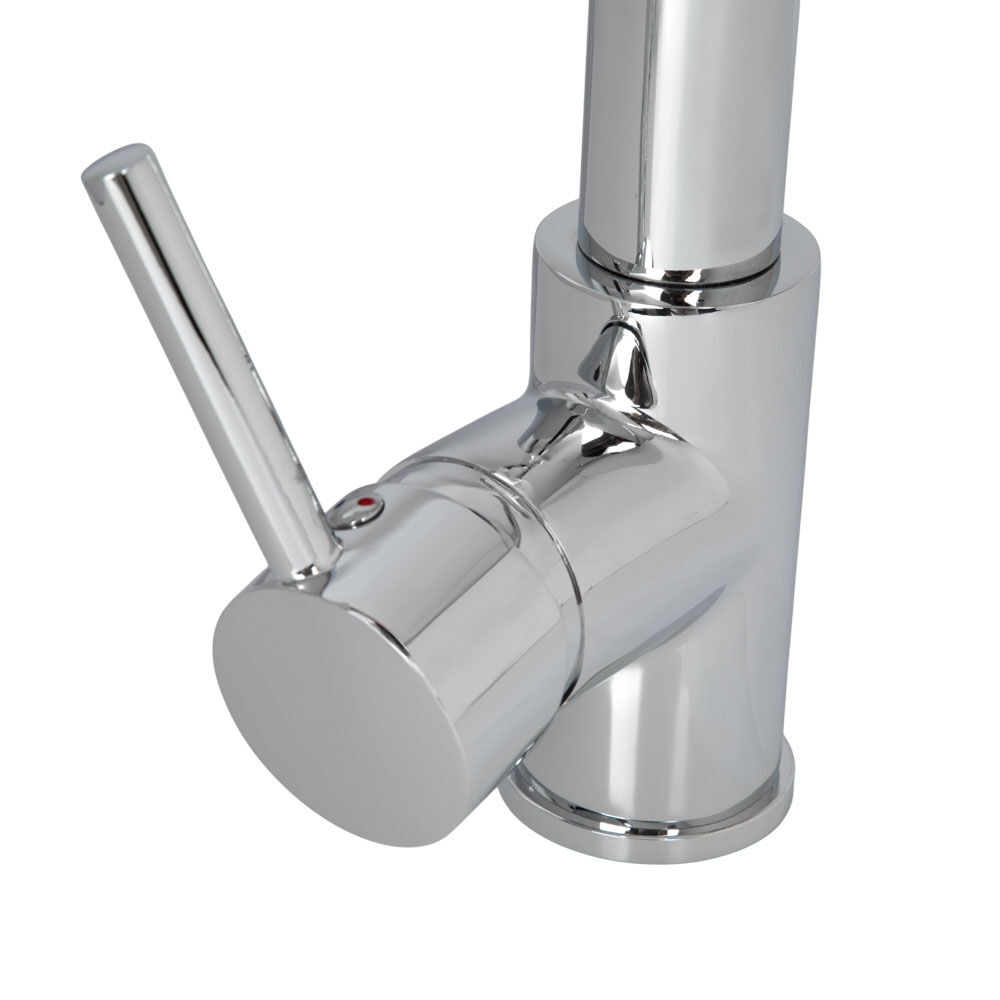 Torneira Misturador Monocomando para Cozinha de Mesa Bica Alta com Ducha ½” Salseiro Duplo Cromado Addra