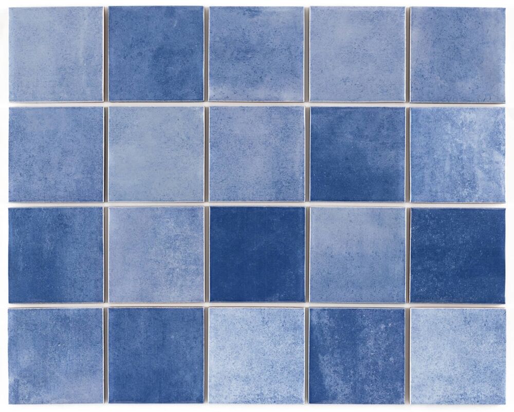 Piso Cerâmico Noronha Mesh Safira Bold Brilhante 7,5x7,5 Eliane