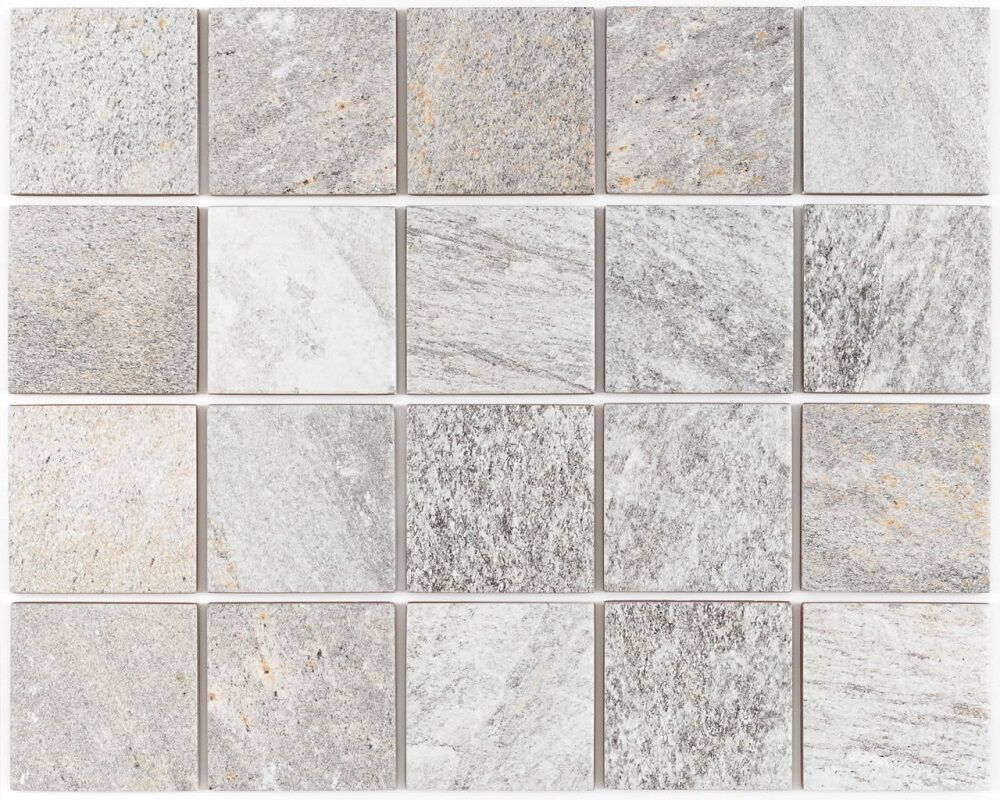 Piso Cerâmico Fiji Mesh 7,5x7,5 Acetinado Bold White Eliane