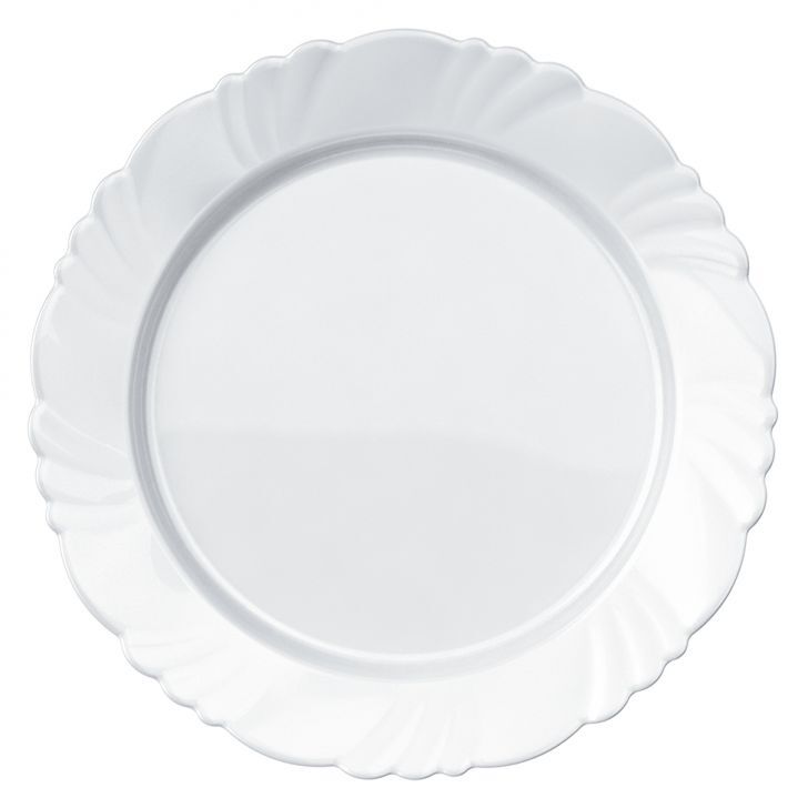 Prato Raso Duralex Pétalas 25,5cm Branco Nadir