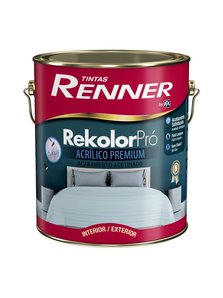 Tinta Renner Rekolor Pró Acetinado Super Premium 3,2L Branco Acetinado