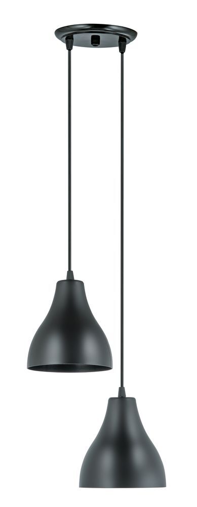 Pendente Dital 2 Lâmpadas Loft E27 Preto