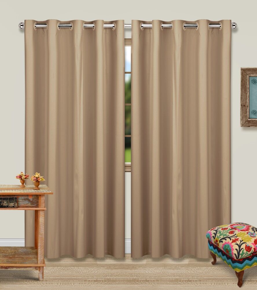 Cortina Trio Color Castor com Ilhós 280x230 Marka Têxtil