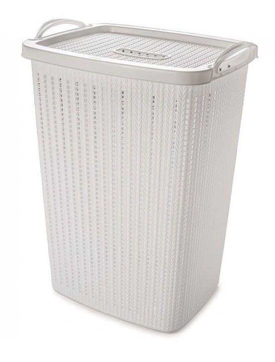 Cesto Tipo Trama 40L Cor Branco Plasútil